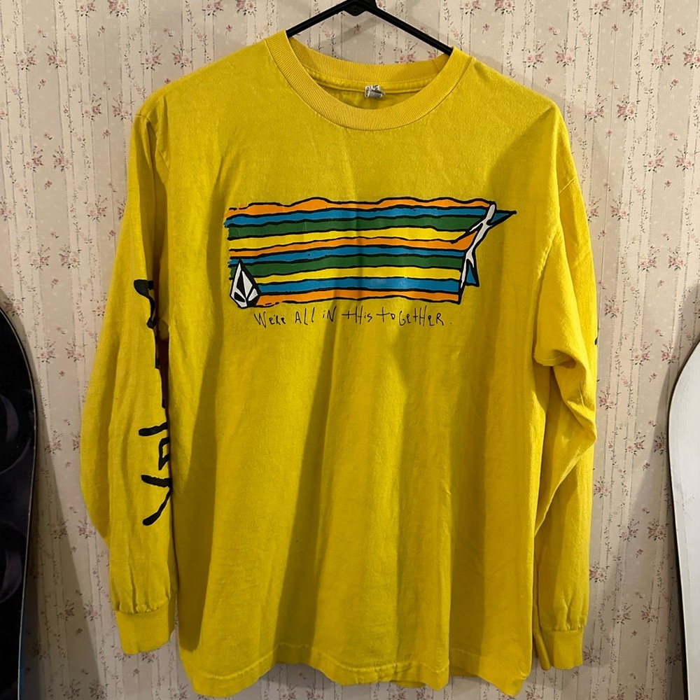 Volcom Yellow Graphic Long Sleeve Shirt